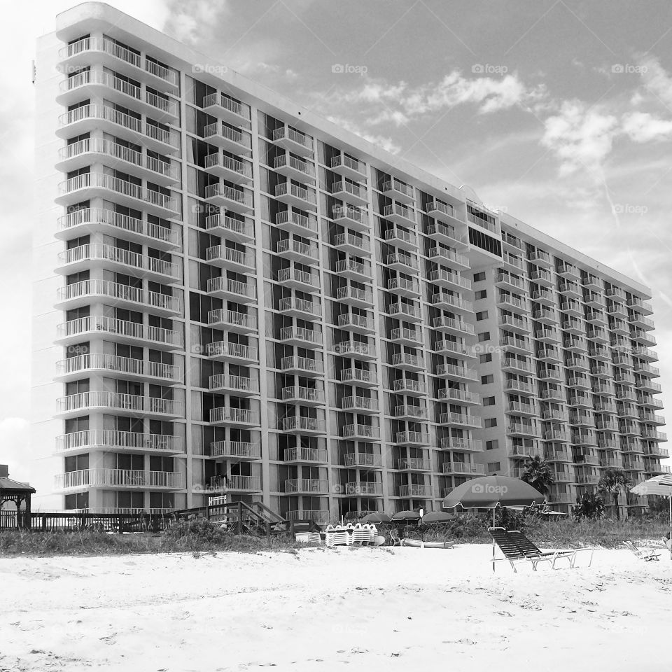 Indian Beach Harbor. Architecture  on the beach in Florida