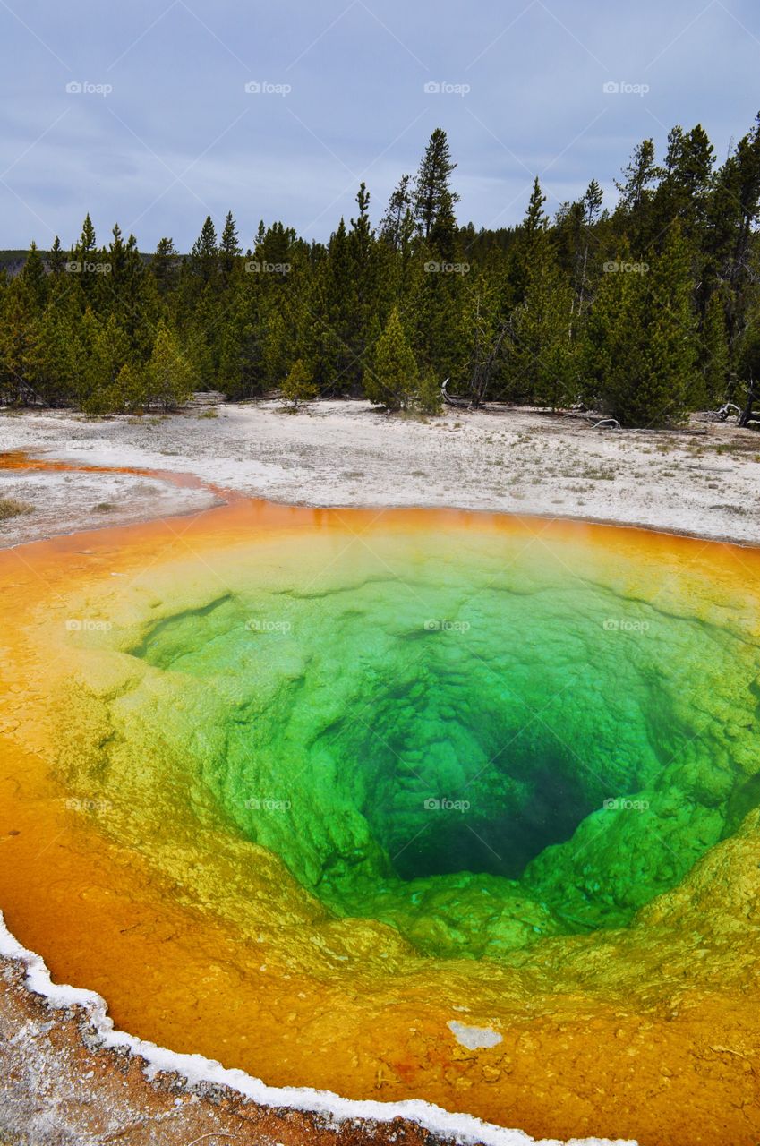 Scenic view of hot spring