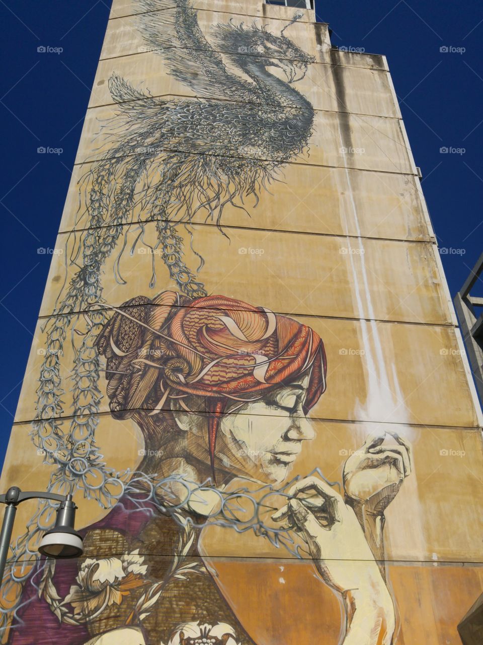 street art on tall building