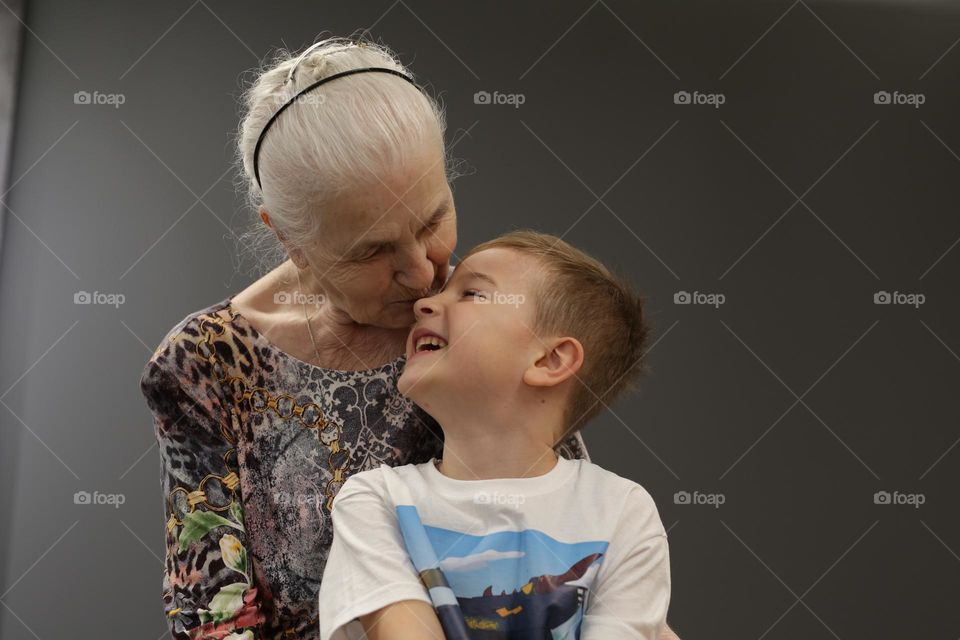 Tenderness, grandma and boy