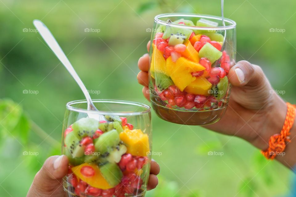 fruits in a glass