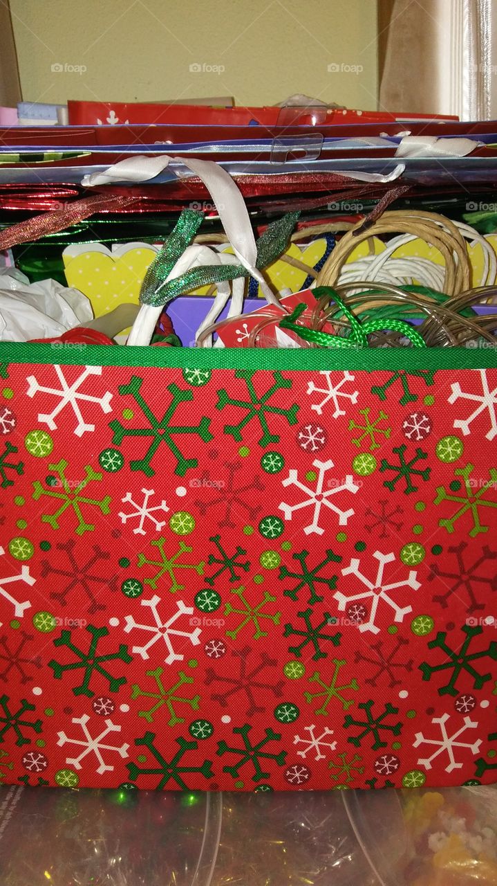 Red, Green, & White Christmas Tote