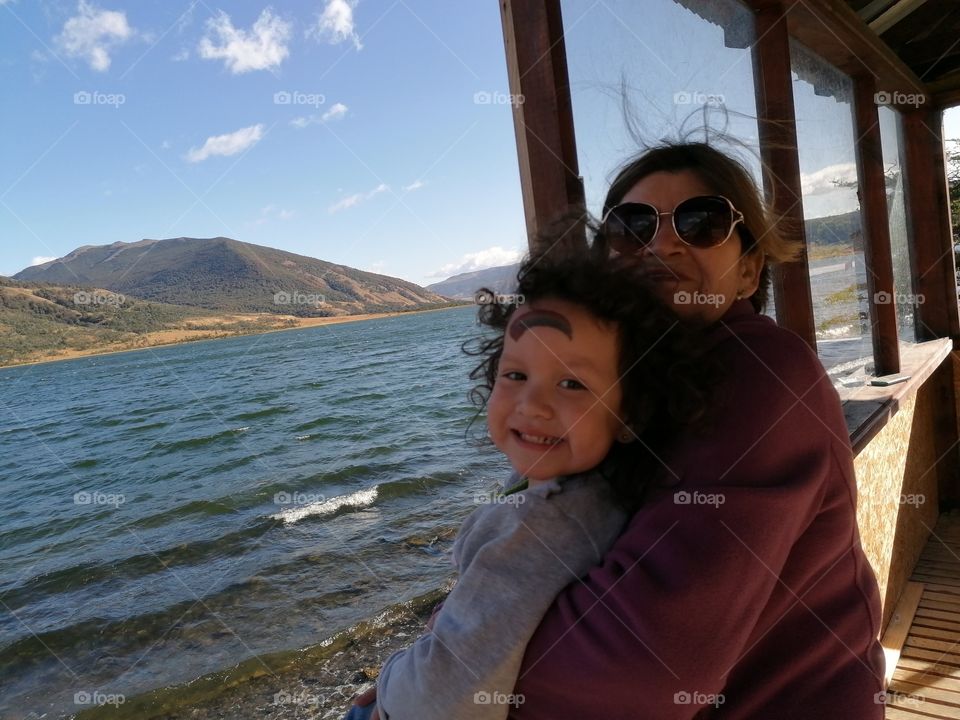 Grand mother and baby