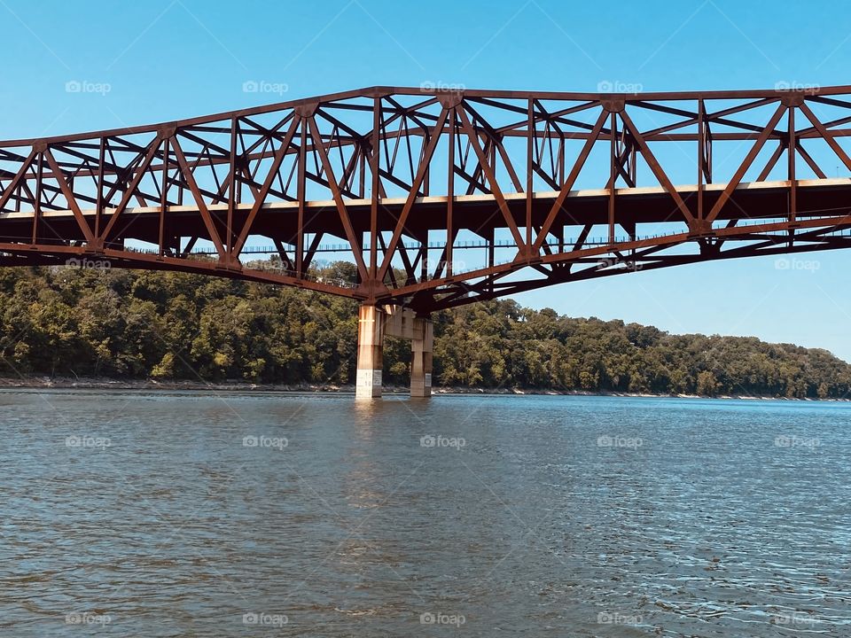 Cool bridge over Cumberland River in Southern Kentucky 