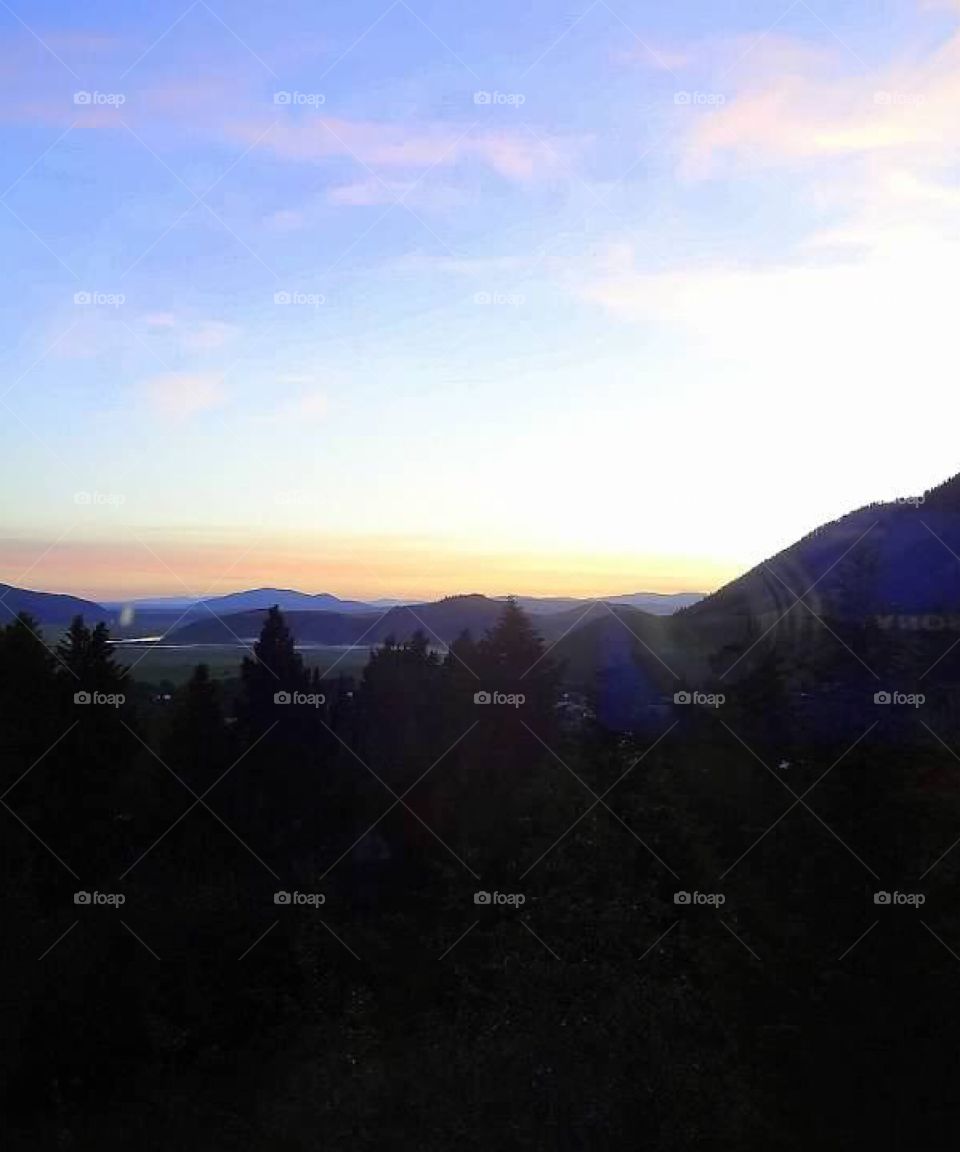 Sunset in the Colorado mountains 