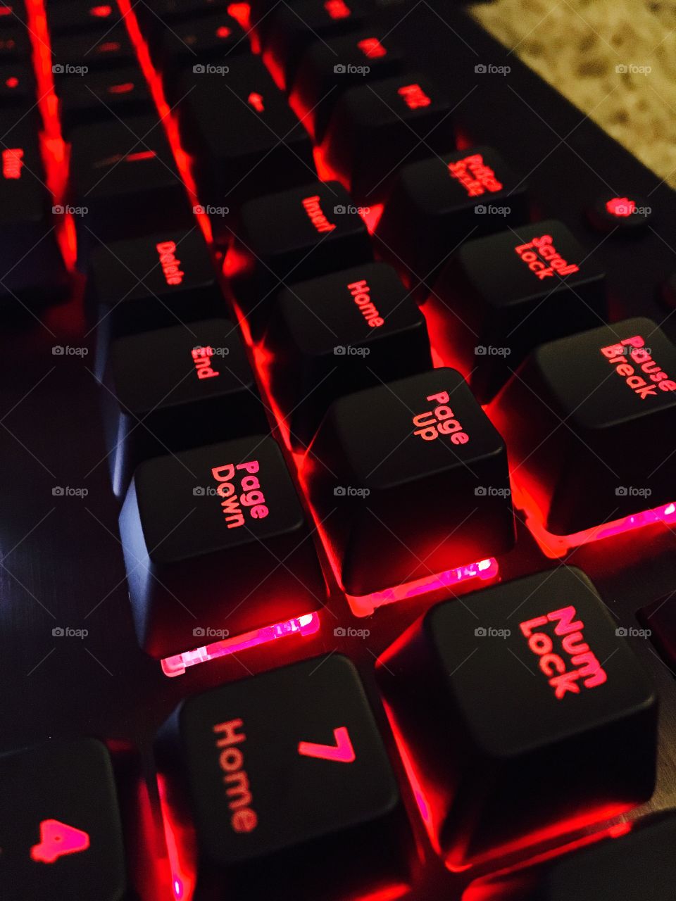 Backlit gamer computer keyboard 