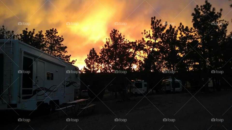 Sunset in Campground