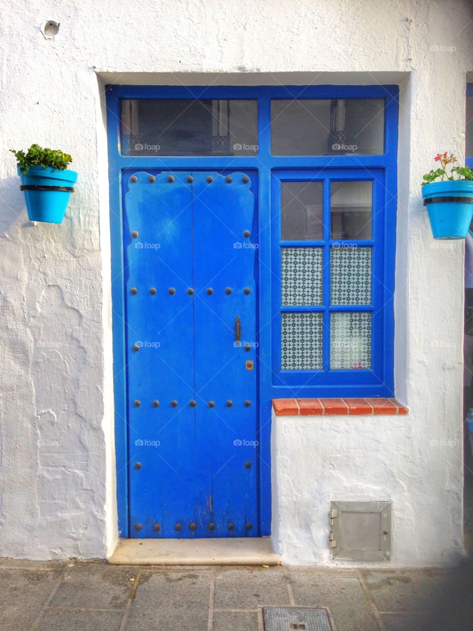 Blue front door in Mijas

