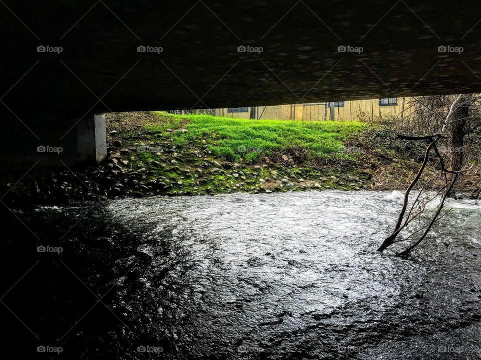 river under the highway