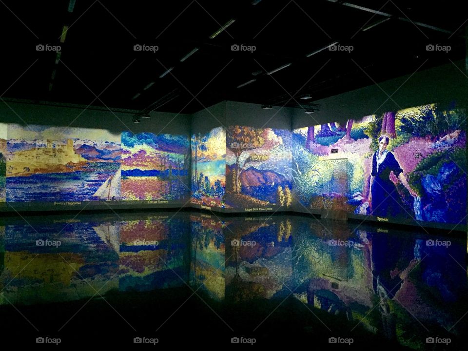 Impressionists illuminated show in a modern art gallery in Kyiv