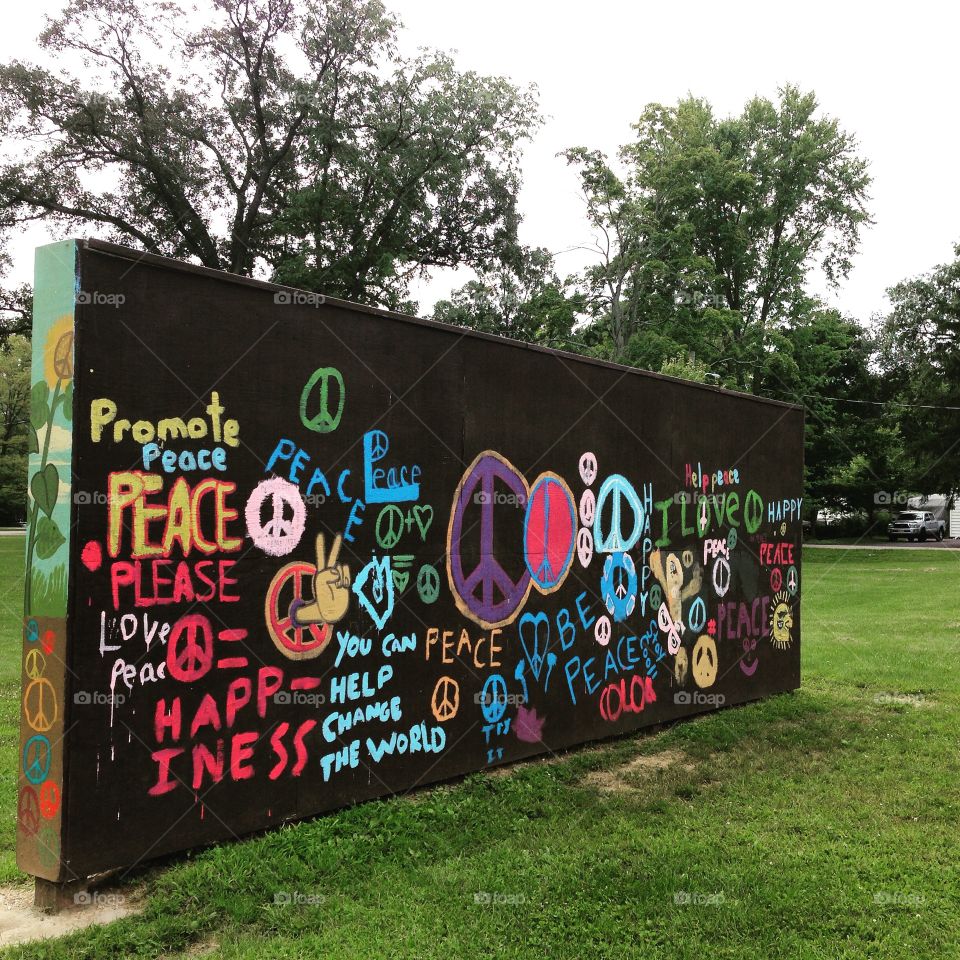 Art wall in the school yard 