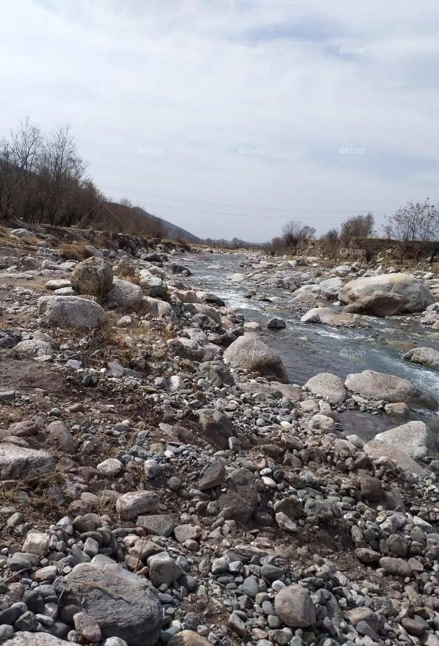 stone in river