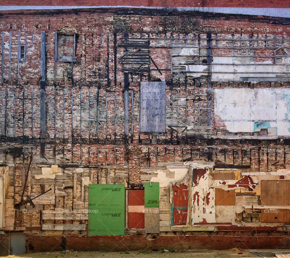 Wall at a city construction site