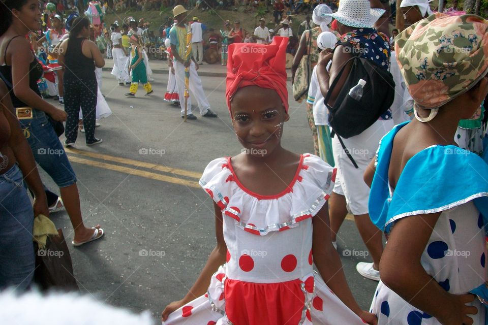 African girl enjoying in festival