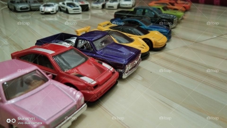 Colorful cars.