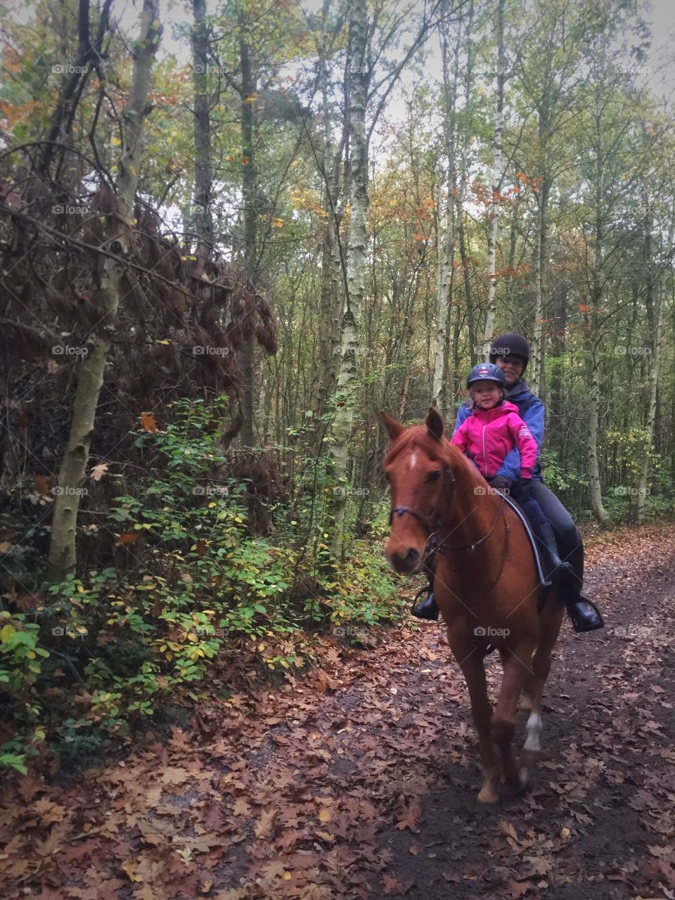 Horseback riding with mum