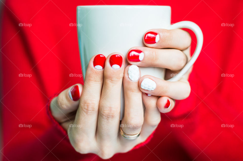 woman hand with cup of tea