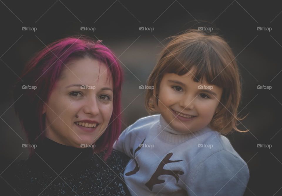 la felicidad de madre y hija.