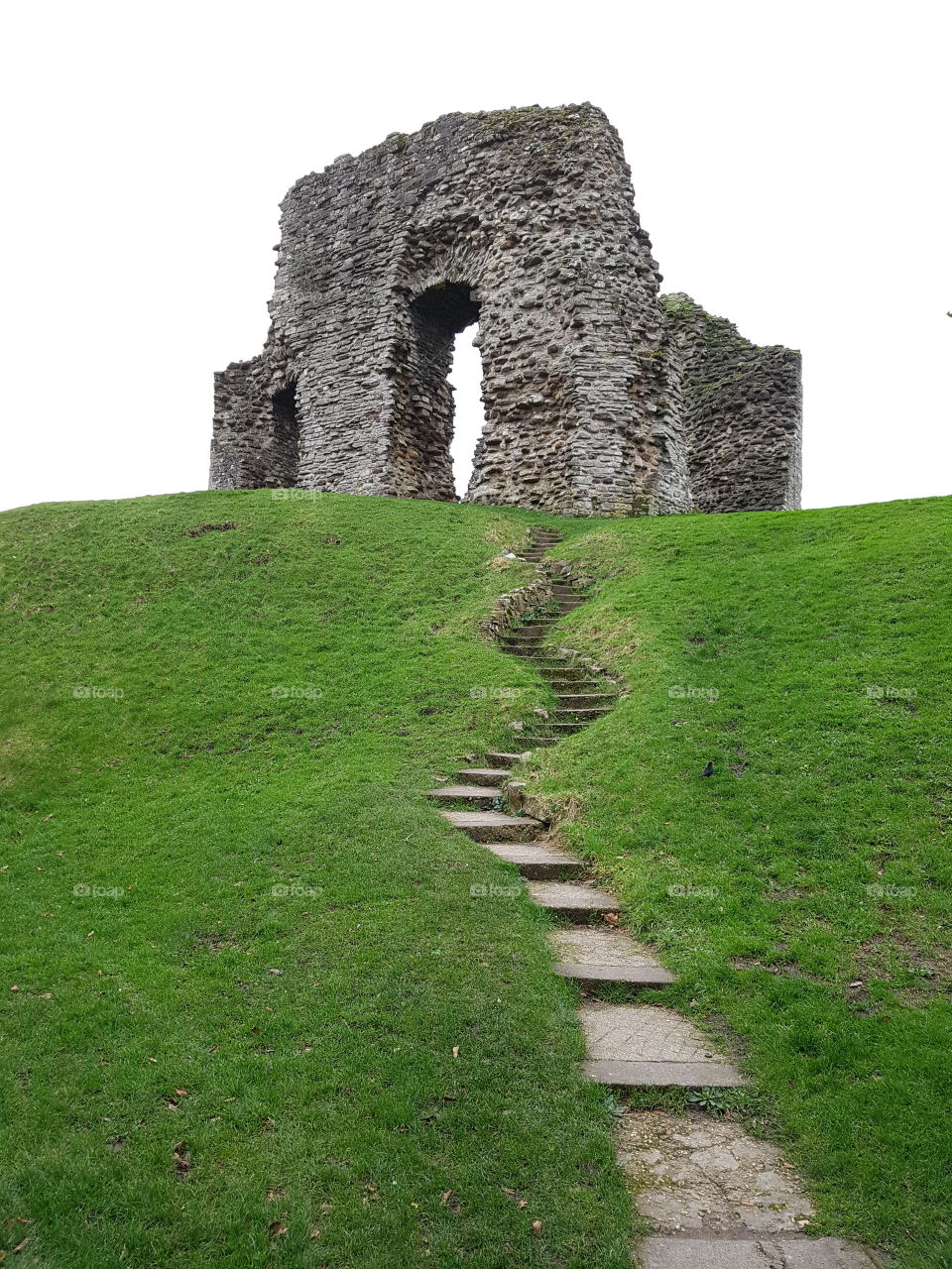 winding steps leading up to the castle ruin