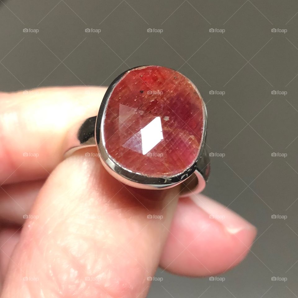 Raw ruby ring