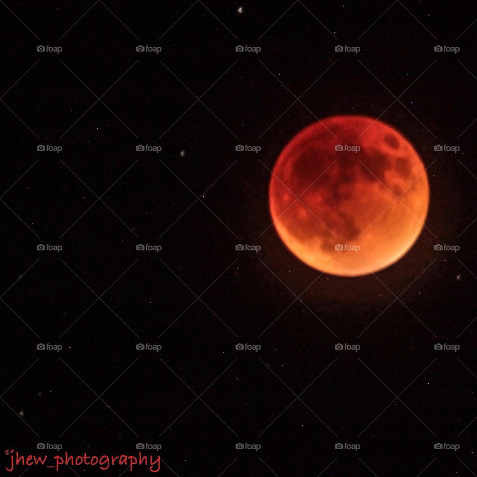 Super Moon Lunar Eclipse . Rain and clouds locally forced us to drive east to Melbourne Beach, FL. 