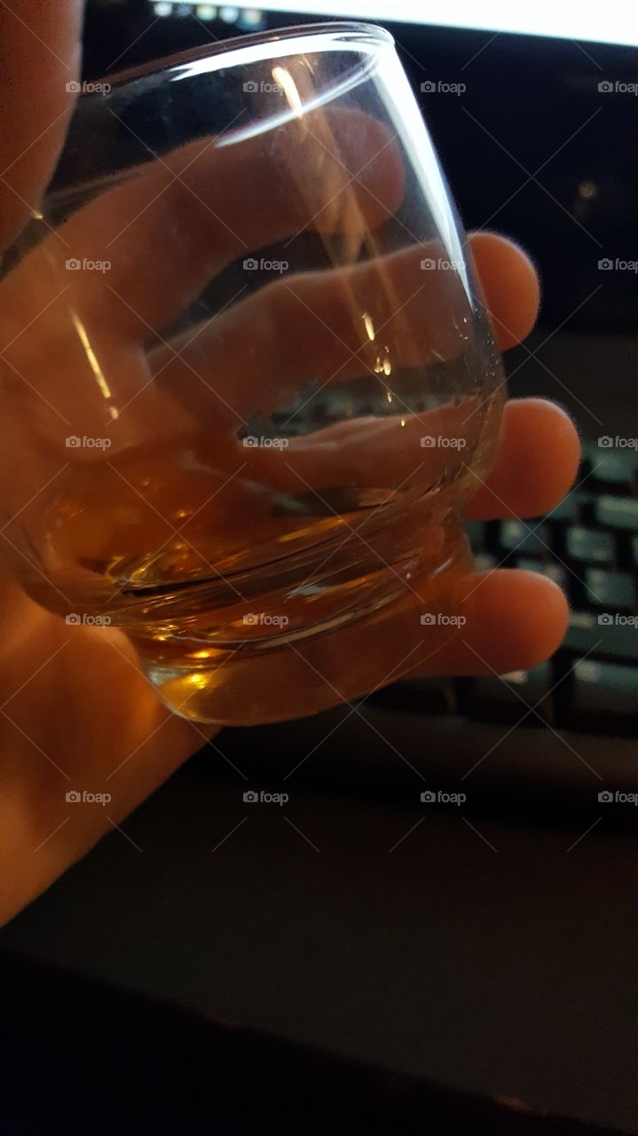 Drinking whisky in the evening