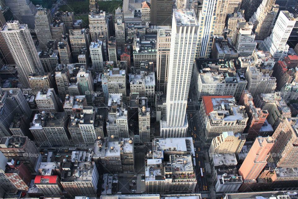 Aerial cityscape of New York city