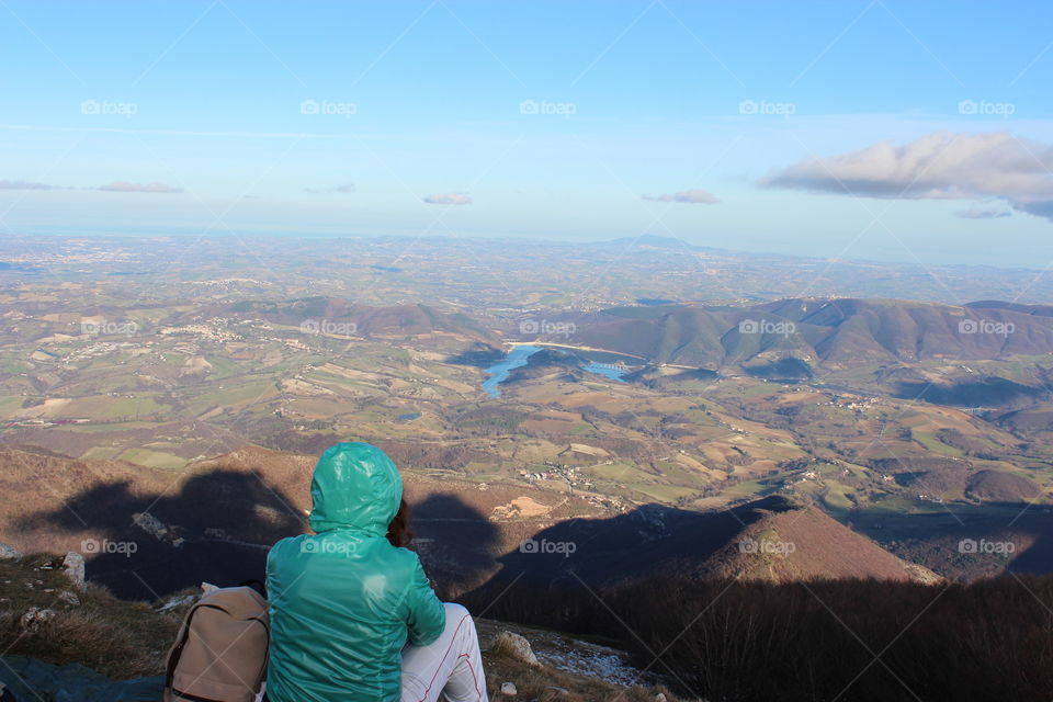 contemplation of summit landscape