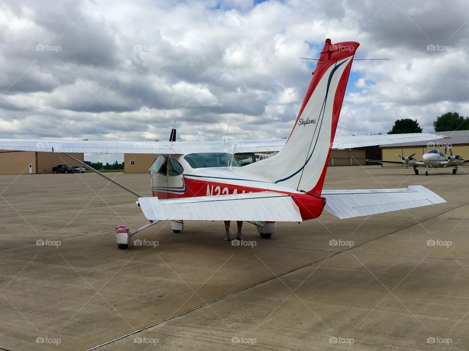 Red and White Plane