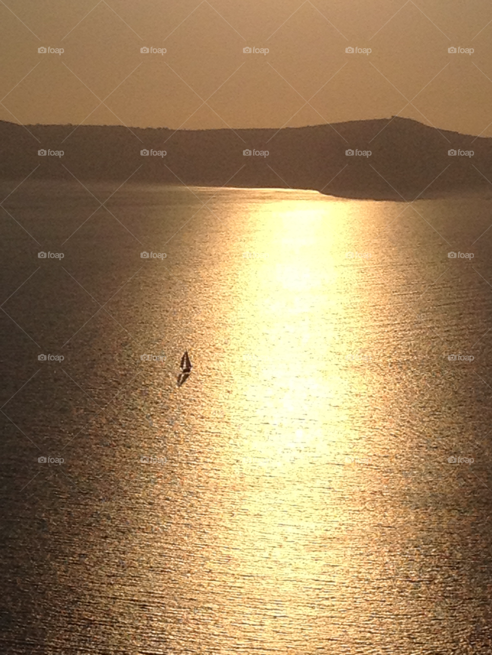 santorini greece sunset sailboat by balemuffins