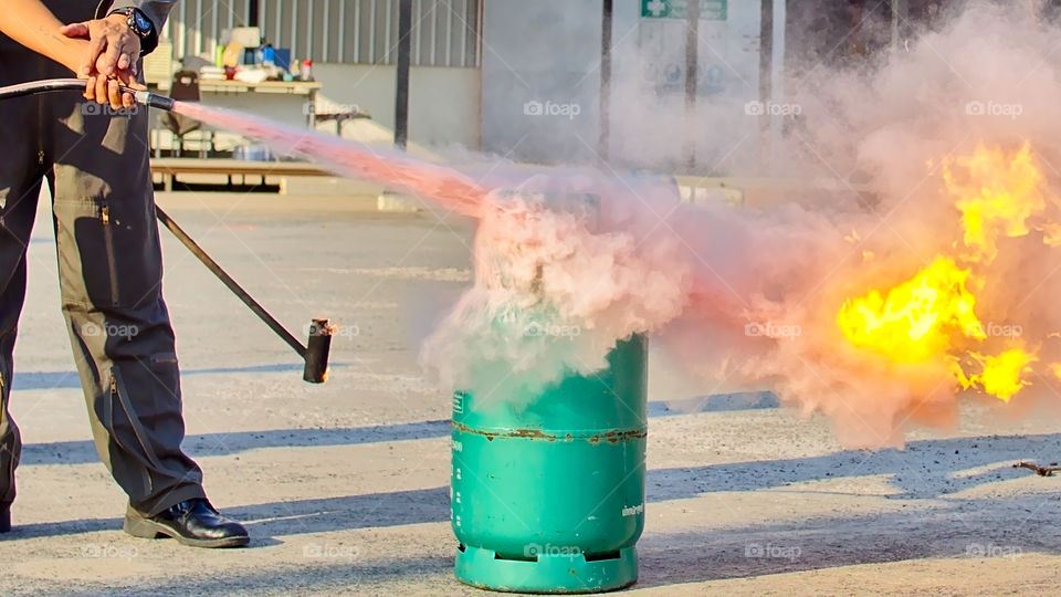 Fire extinguishing practical training