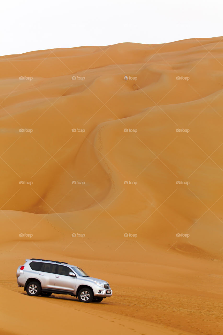 Sand dunes in a desert