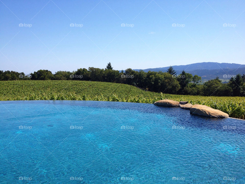 summer pool wine mountains by seanb176