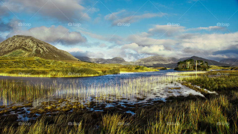 Lakes and mountains at West of Ireland