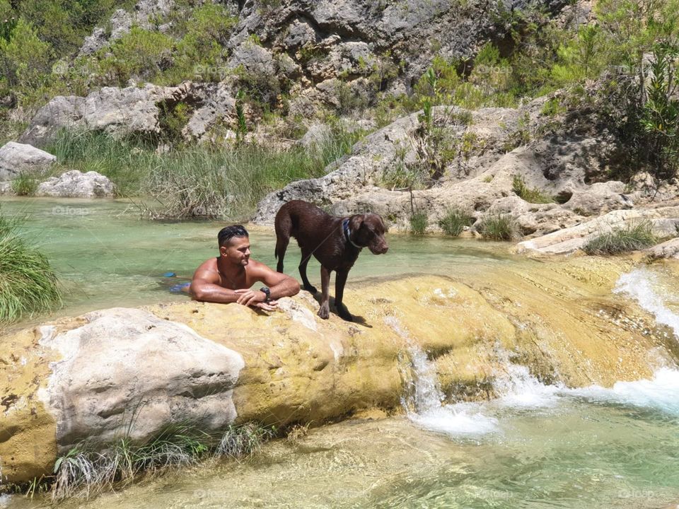 Summer#river#nature#human#dog