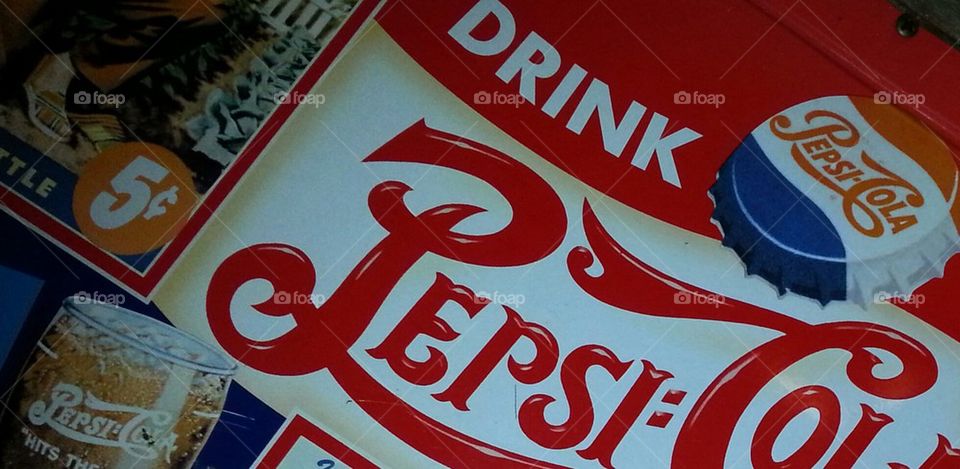 Vintage Tin Pepsi Sign