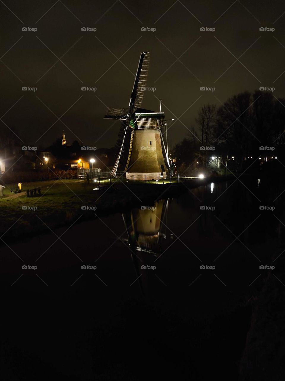 Windmill by night