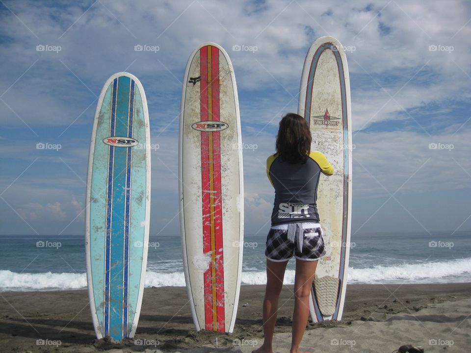 Choosing a surf board in San Juan, La Union Philippines