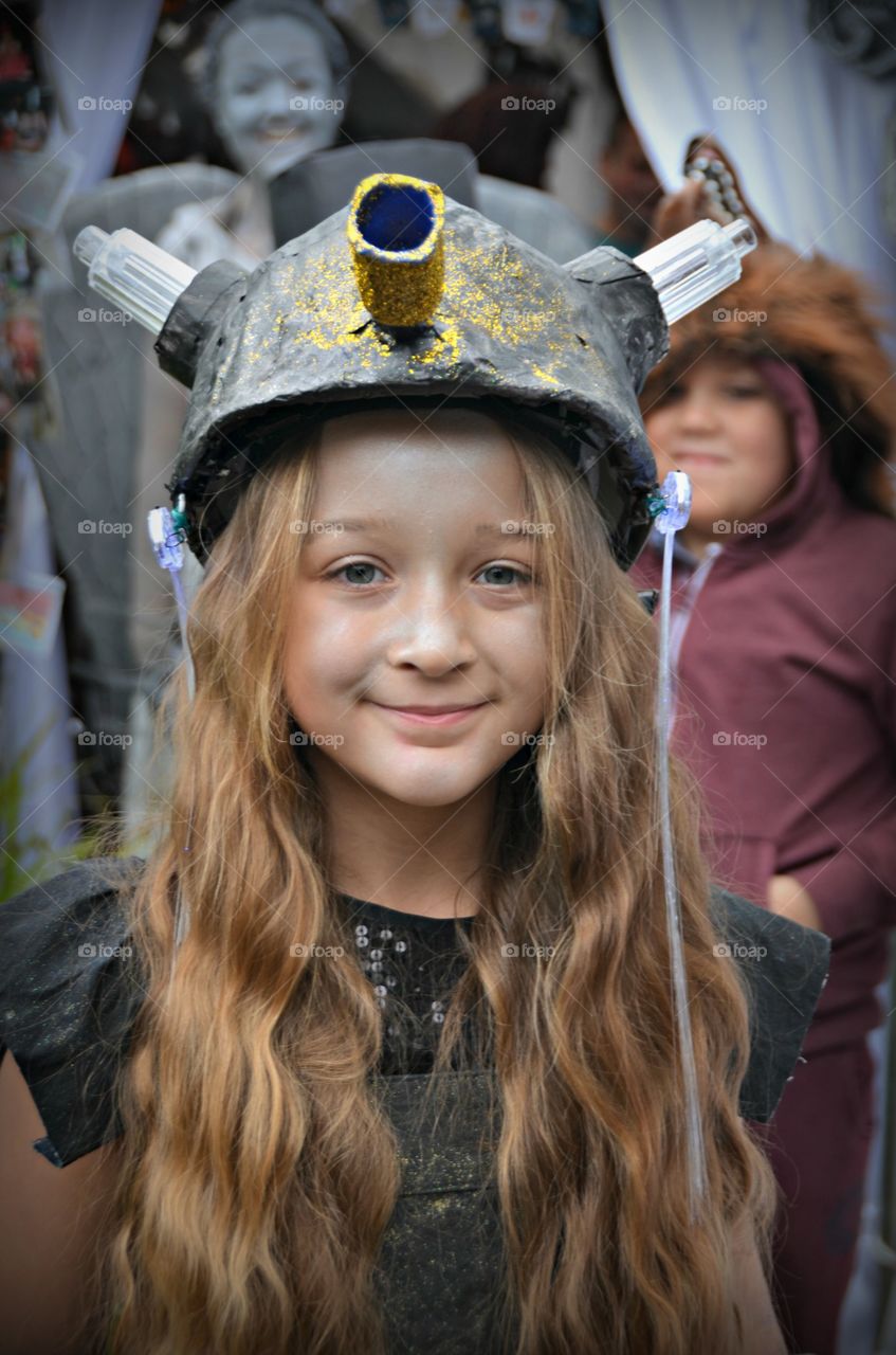 girl dressed as a darlek.  doctor who costume