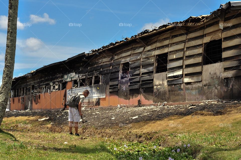 Building destroyed by fire  