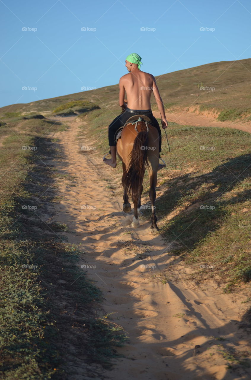 Man riding horse 