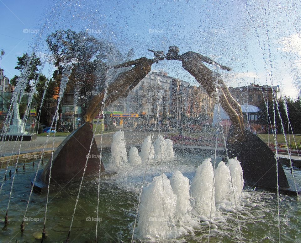 Fountain with sculptures