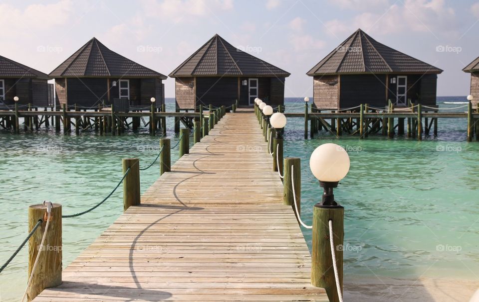 Water bungalows.