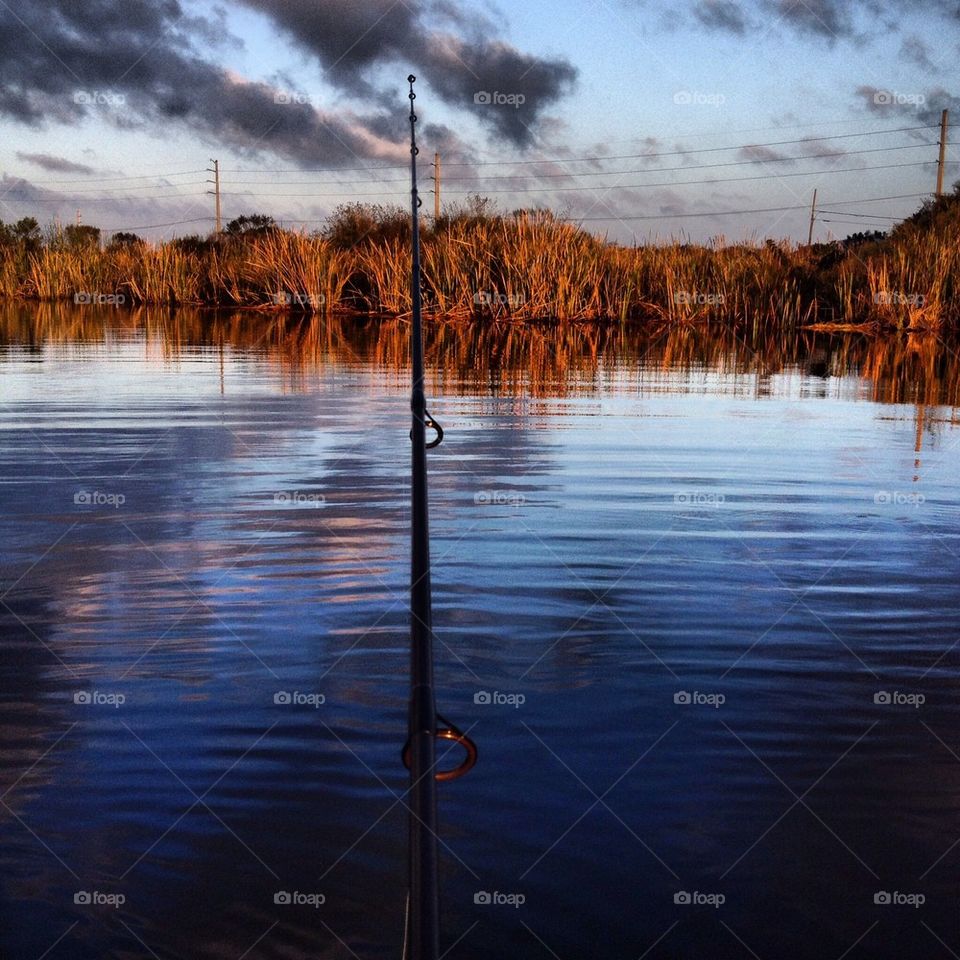 Bass fishing on a lake