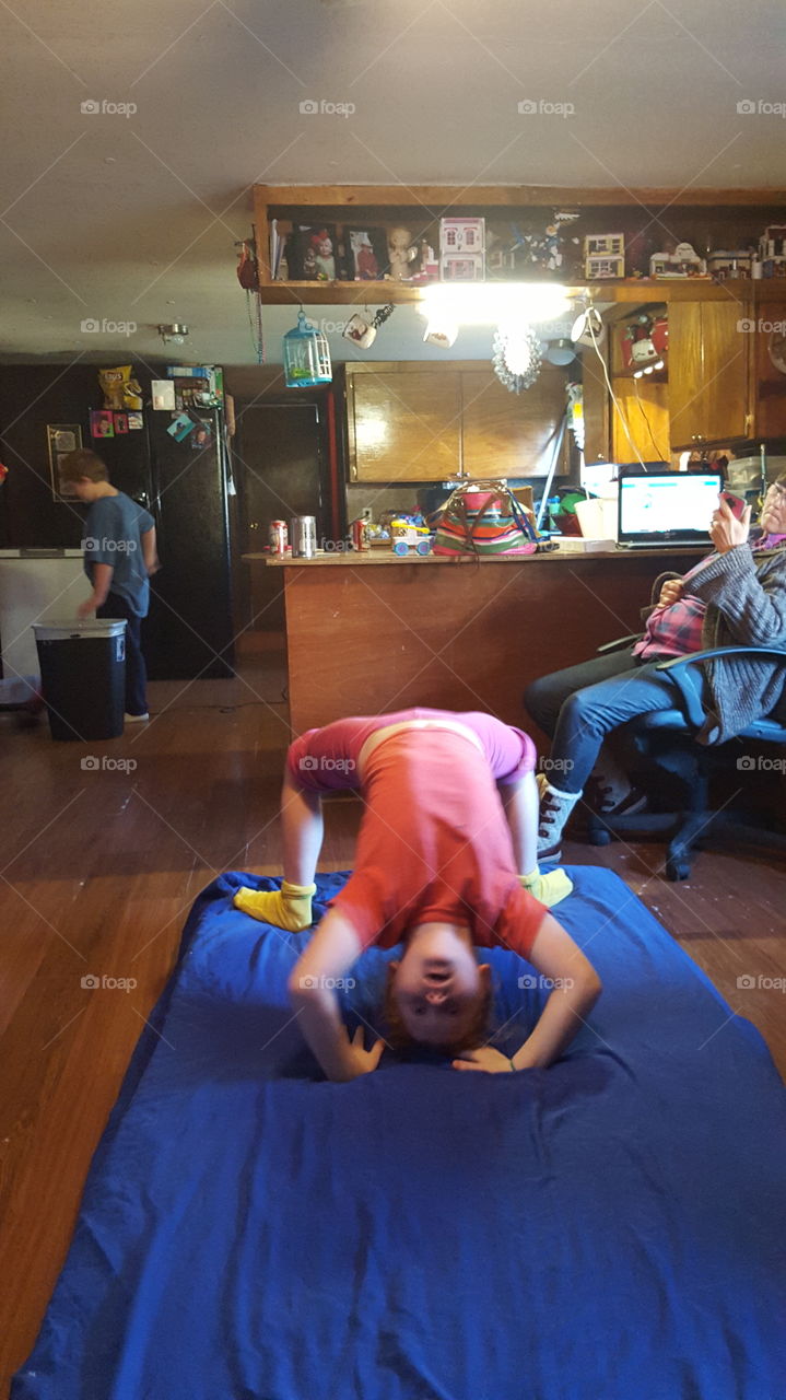 Girl  doing  Gymnastics.