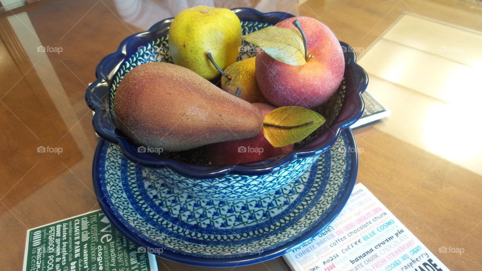 fake fruit bowl