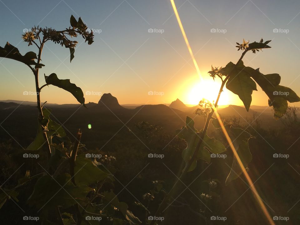 Glass house Mountains sunset