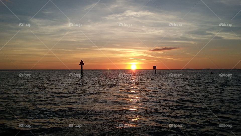 Sunset, Dawn, Water, Sun, Sea