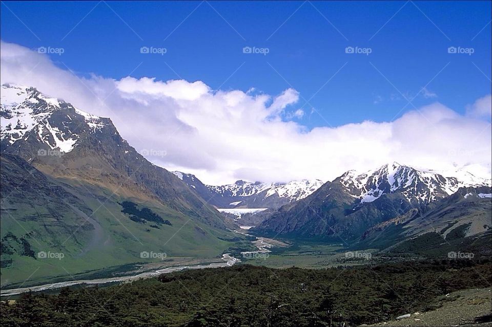 View of the valley and Glacier Torre