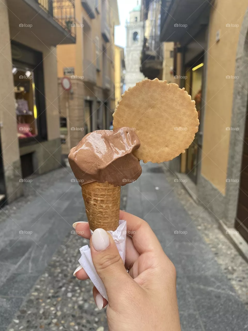 Chocolate Gelato in Bellagio, Italy